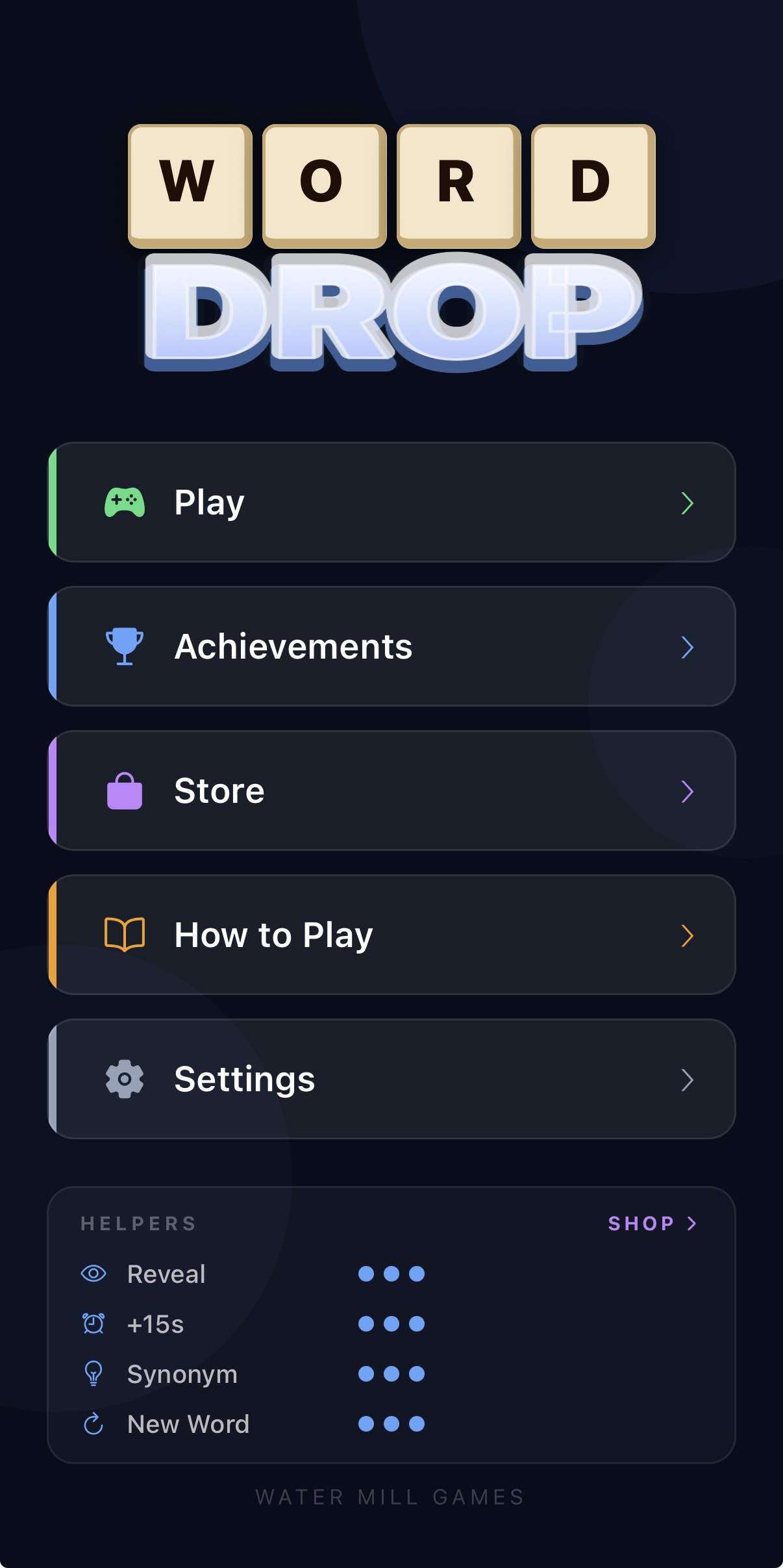 Main menu